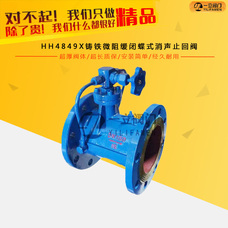 HH4849X铸铁微阻缓闭蝶式消声止回阀