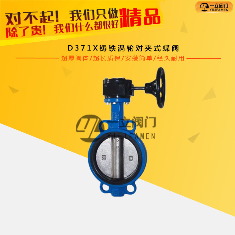 D371X铸铁涡轮对夹式蝶阀