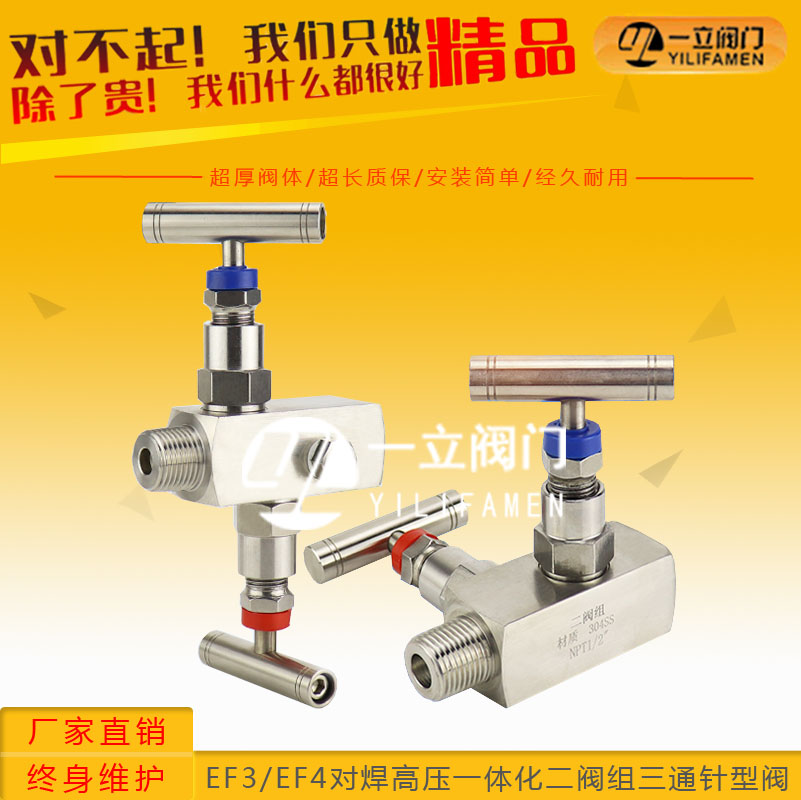 EF3  EF4对焊高压一体化二阀组三通针型阀